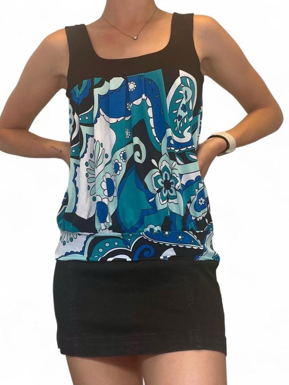 Speechless NWT Blue Paisley Tank Top